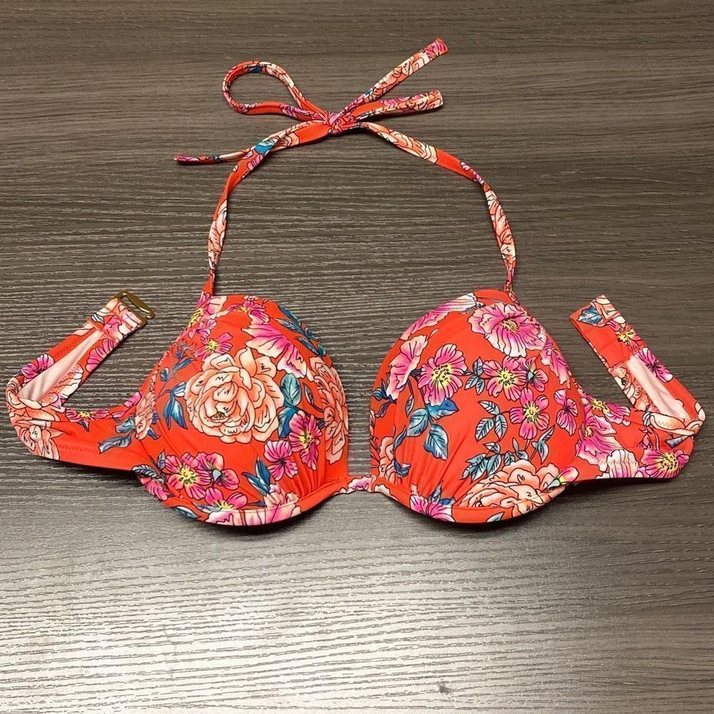 Shade & Shore Bikini Top Underwire Padded Floral Size 36C